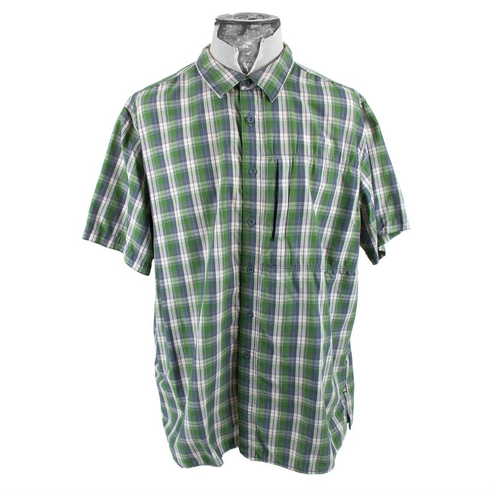 The North Face plaid short sleeve button down shirt Men's Size XXL